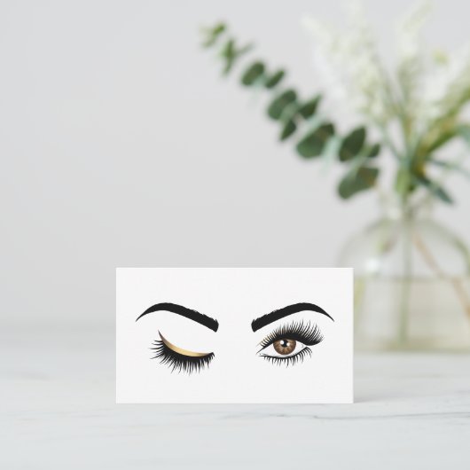 Wink Eye Make-up artiest Beauty Salon Lash Extensi Visitekaartje (Staand voorkant)