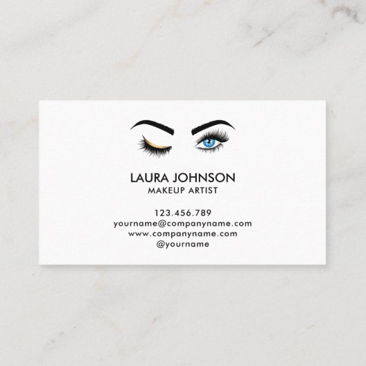 Wink Eye Make-up artist Blue Eyes Lash Extension Visitekaartje (Achterkant)