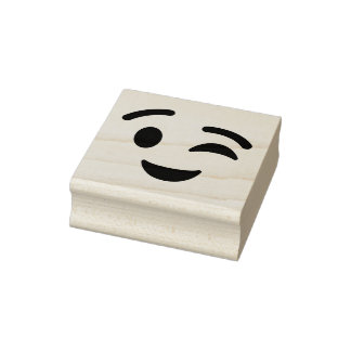 Wink Face Emoji Rubber Stamp Rubberstempel