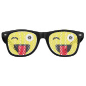 Wink Face met Tongue Emoji Retro Zonnebril (Voorkant)