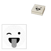 Wink Face met Tongue Emoji Rubber Stamp Rubberstempel (Gestempeld)