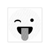 Wink Face met Tongue Emoji Rubber Stamp Rubberstempel (Afrduk)