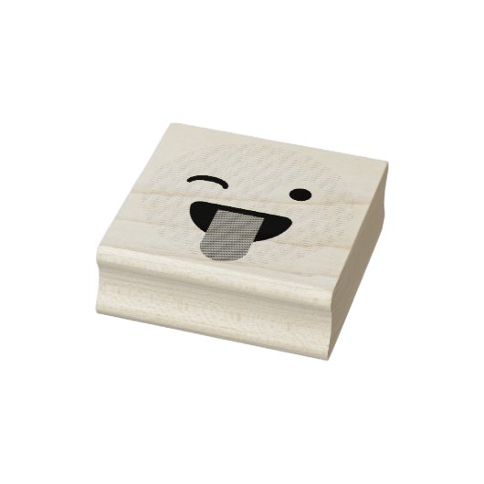 Wink Face met Tongue Emoji Rubber Stamp Rubberstempel (Stempel)