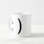 wink gezicht! koffiemok (Voorkant links)