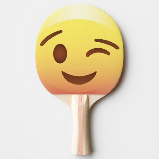 Wink Happy Emoji Face Ping Pong Paddle Tafeltennisbatje (Voorkant)