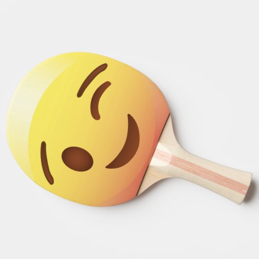 Wink Happy Emoji Face Ping Pong Paddle Tafeltennisbatje (Zijkant)