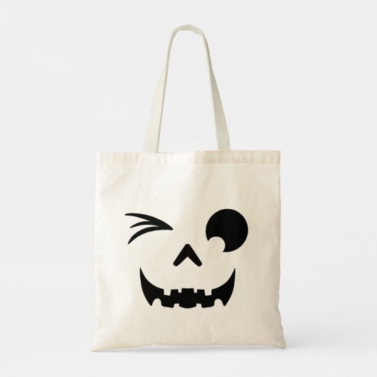 Wink Jack O Lantern Pumpkin Face Halloween Tote Bag (Achterkant)
