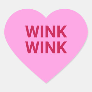 Wink knipoog roze grappig flirty schattig Valentij Hart Sticker