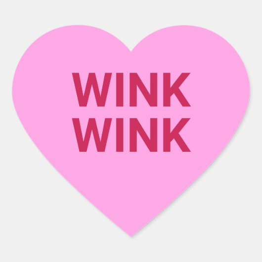 Wink knipoog roze grappig flirty schattig Valentij Hart Sticker (Voorkant)