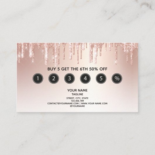 Wink Mooi Bruin Oog met Gouden Kroon Loyaliteit Aanbevelingskaartje (Achterkant)