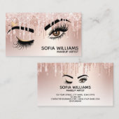 Wink Mooi Bruin Oog met Gouden Kroon Make-up Aanbevelingskaartje (Voorkant / Achterkant)