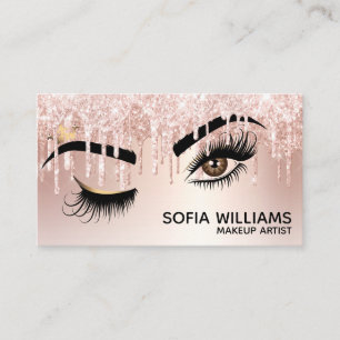 Wink Mooi Bruin Oog met Gouden Kroon Make-up Aanbevelingskaartje