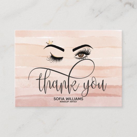 Wink Mooi Bruin Oog stoffig roze Nazorg Aanbevelingskaartje (Voorkant)