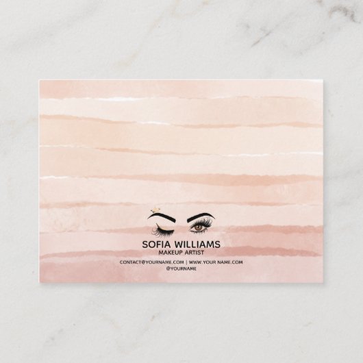 Wink Mooi Bruin Oog stoffig roze Nazorg Aanbevelingskaartje (Achterkant)