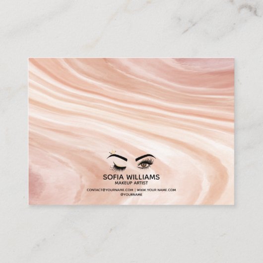 Wink Mooi Bruin Oog stoffig roze Nazorg Aanbevelingskaartje (Achterkant)