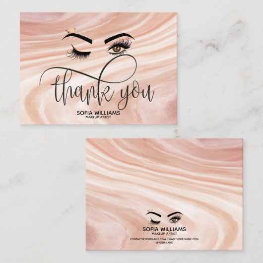 Wink Mooi Bruin Oog stoffig roze Nazorg Aanbevelingskaartje (Voorkant / Achterkant)