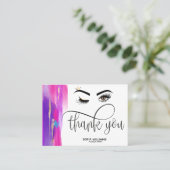 Wink Mooie Bruine Oog roze abstracte kunst Aanbevelingskaartje (Staand voorkant)