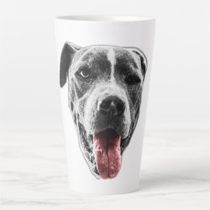 Wink & Red-Tongue Pup — Sluiten Portret Latte Mok