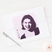 "Wink" vierkante sticker flirterig meisjesontwerp (Envelop)