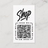 Winkel | Aanpasbare QR-code en logo sjabloon Zwart Visitekaartje (Voorkant)