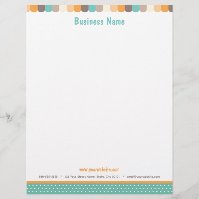 Winkel Awning Letterhead in bruin, Sinaasappel en  Briefhoofd (Voorkant)