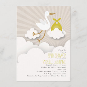 Winkel + Baby shower wolken - Geel Kaart