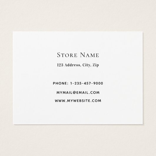 Winkel bedankt bedrijfslogo roze wit visitekaartje (Achterkant)