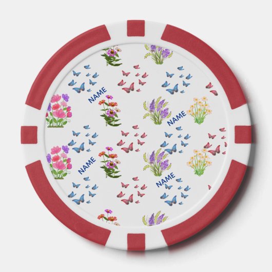 Winkel Botanisch Bloemstuk Poker Chips (Voorkant)