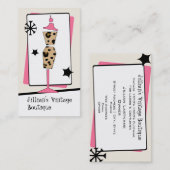winkel / Boutique - Leopard Pink Dress Form Visitekaartje (Voorkant / Achterkant)