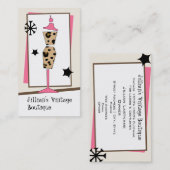  winkel / Boutique - Leopard Pink Dress Form Visitekaartje (Voorkant / Achterkant)