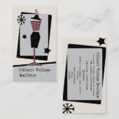  winkel / Boutique - Roze & Zwarte Dress-formulier Visitekaartje (Voorkant / Achterkant)