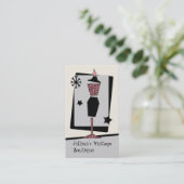  winkel / Boutique - Roze & Zwarte Dress-formulier Visitekaartje (Staand voorkant)