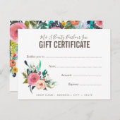 Winkel Boutique Salon Gift Certificate Sjabloon Briefkaart (Voorkant / Achterkant)