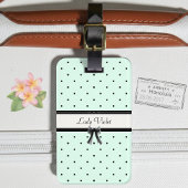Winkel Chic Mintgroene Stip Monogram Bagagelabel