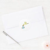 Winkel die een Baby levert Ronde Sticker (Envelop)