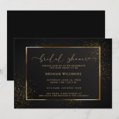 WINKEL | Elegant Black en Gold Glitter Kaart (Voorkant / Achterkant)