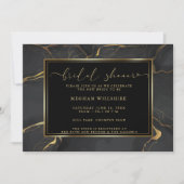 WINKEL | Elegant Black en Gold Marble Kaart (Voorkant)