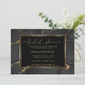 WINKEL | Elegant Black en Gold Marble Kaart (Staand voorkant)