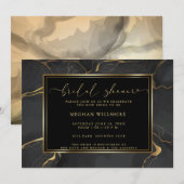 WINKEL | Elegant Black en Gold Marble Kaart (Voorkant / Achterkant)