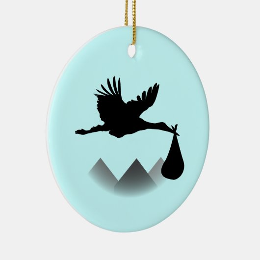 Winkel en Baby Keramisch Ornament (Rechts)