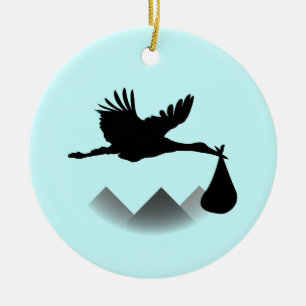 Winkel en Baby Keramisch Ornament