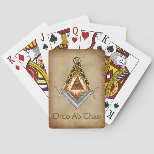 Winkel en Kompas met Allesziend Oog Pokerkaarten (Achterkant)