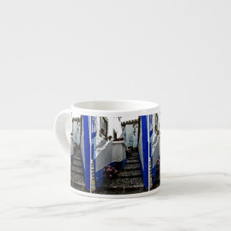 Winkel en stappen in Obidos, Portugal Espresso Kop