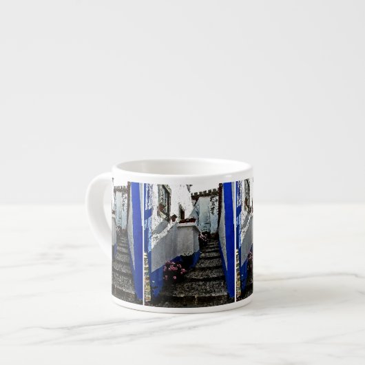 Winkel en stappen in Obidos, Portugal Espresso Kop (Links)