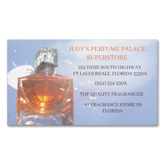Winkel/Fabrikant/Ontwerp parfumfles Magnetisch Visitekaartje (Voorkant)