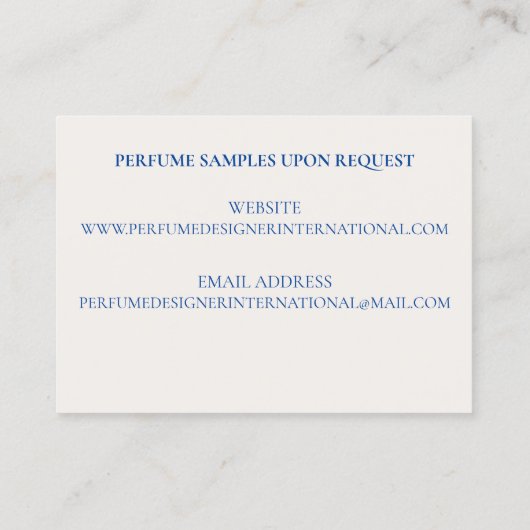 Winkel/Fabrikant/Ontwerp Parfumfles Visitekaartje (Achterkant)