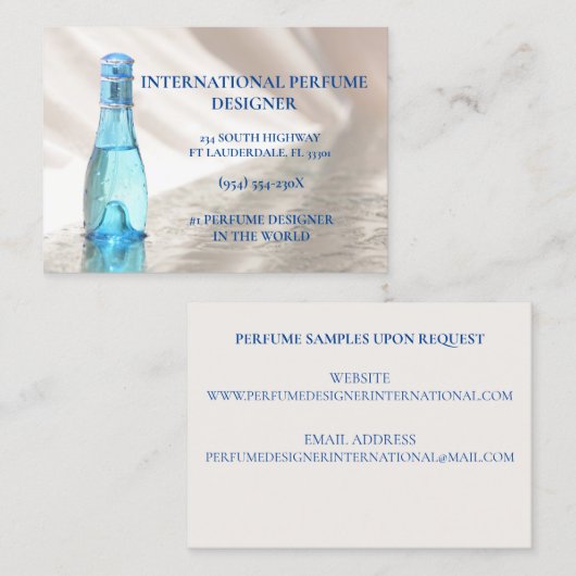 Winkel/Fabrikant/Ontwerp Parfumfles Visitekaartje (Voorkant / Achterkant)