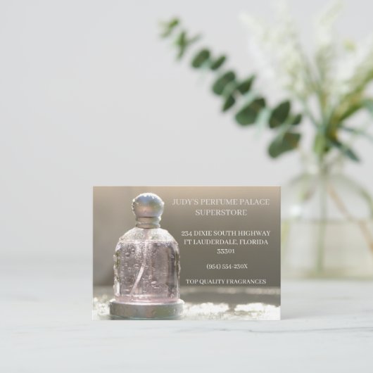 Winkel/Fabrikant/Ontwerp Parfumfles Visitekaartje (Staand voorkant)