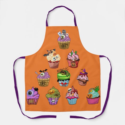 Winkel Halloween Cupcakes Schorten, Halloween Cupc Schort (Voorkant)
