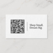 Winkel Klein. Droom Groot. | Aanpasbare QR-code Lo Visitekaartje (Voorkant)